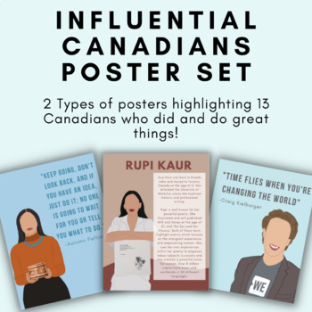 Preview of Influential Canadians Poster Set- Biographies and Quotes PDF