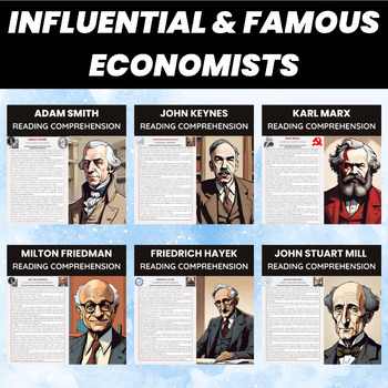 Preview of Influential Economists Biographies Reading Comprehension Bundle