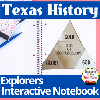 Preview of European Explorers of Texas Interactive Notebook Kit - Texas History Activities