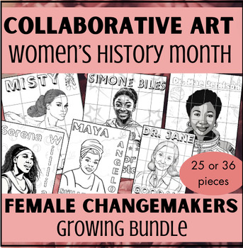 Preview of Influential Female Changemakers Collaborative Art Mural- Women's History Month