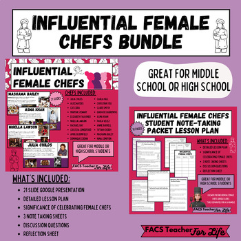 Preview of Influential Female Chefs Bundle: FACS, FCS, Women's Month, No PREP, MS or HS