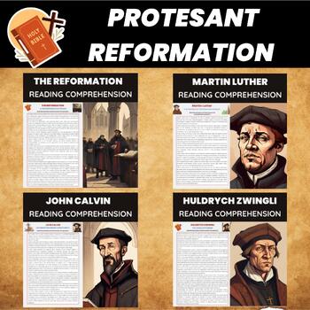 Preview of Protestant Reformation Reading Comprehension Bundle | Influential Figures
