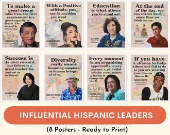 Influential Hispanic leaders posters, Latina leaders, Hispanic heritage