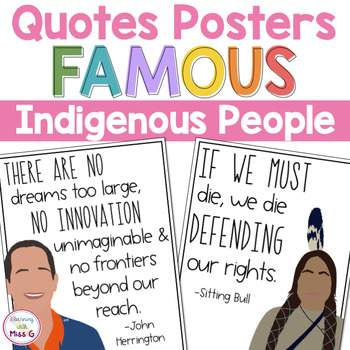 Preview of Influential Indigenous People and Native American Heritage Month Quote Posters