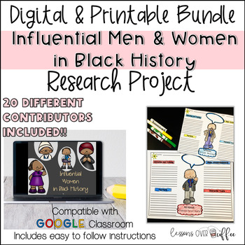 Preview of Influential Men & Women in Black History Digital & Printable Bundle