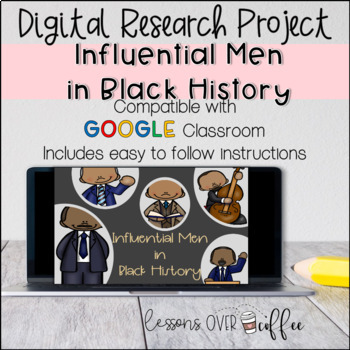 Preview of Influential Men in Black History and Character Traits Digital Research Project