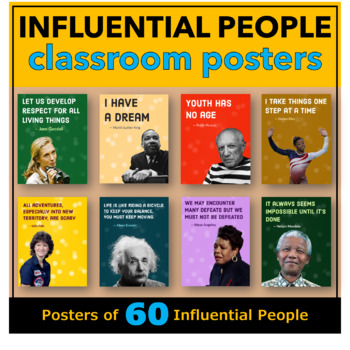 Preview of Influential People Classroom Decor Posters - 60 Influential People Posters