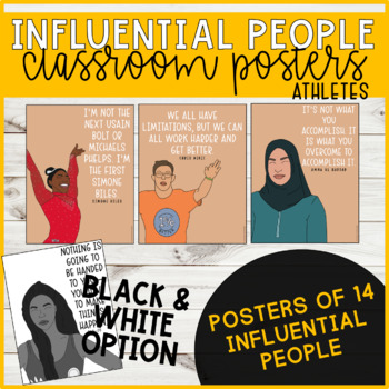 Preview of Influential People Classroom Posters (Athletes Pack)