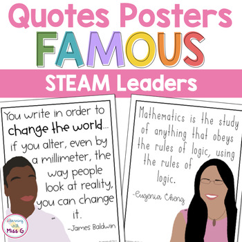 Preview of Influential People Posters - Inspirational Quote Posters from STEAM Leaders