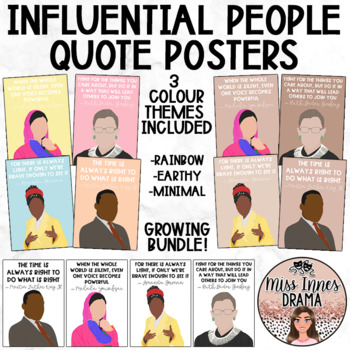 Preview of Influential People - Quote Posters *GROWING RESOURCE*
