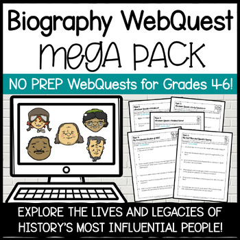 Preview of Influential People WebQuest MEGA Pack | Famous Person Research Activities