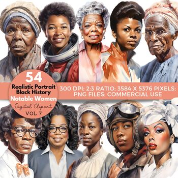 Preview of Influential People Women Clipart for Black History Month & Womens History Month