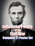 Influential People of the Civil War - Complete 21-Poster Set
