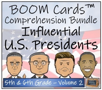 Preview of Presidents Volume 2 BOOM Cards™ Comprehension Bundle 5th Grade & 6th Grade