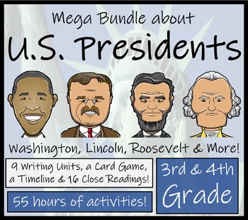 Preview of American Presidents Mega Bundle of Activities | 3rd Grade & 4th Grade