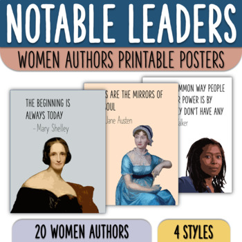 Preview of Influential Women Authors Posters Women's History Influential People Posters