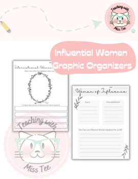 Preview of Influential Women Graphic Organizers for Research | Women's History Month