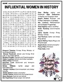 Influential Women In History Month Word Search Worksheet Activity
