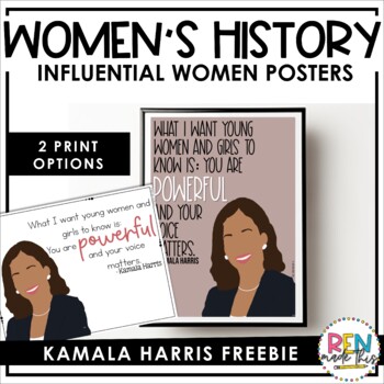 Preview of Kamala Harris Poster FREEBIE | Womens History Month