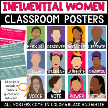 Preview of Influential Women Posters - Women's History Month Bulletin Board
