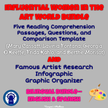 Preview of Influential Women in Art Bilingual Bundle: Readings, Infographic, & More