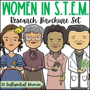 Preview of Influential Women in S.T.E.M. Research Brochure Bundle | Women's History Month