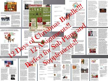 Preview of Info Reading Text - 12 Days of Christmas Bundle Save $18! (no prep/sub plans)