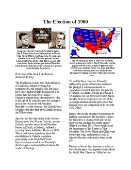 Preview of Info Reading Text - 1960's From Camelot to Watergate: The Election of 1960