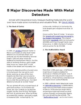 Preview of Info Reading Text - 8 Discoveries made with Metal Detectors