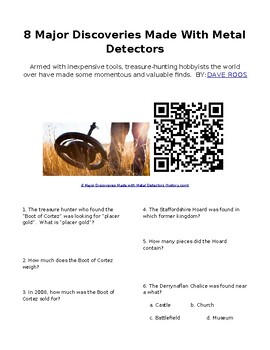 Preview of Info Reading Text - 8 Discoveries made with Metal Detectors (Digital)