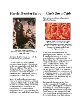 Preview of Info Reading Text - Abolition Grows: Harriet Beecher Stowe and Uncle Tom's Cabin