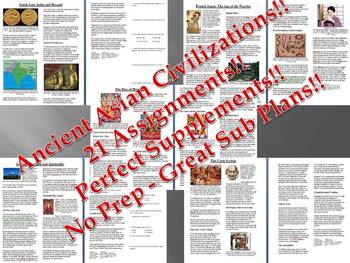 Preview of Info Reading Text - Ancient Asian Empires SAVE $10!! Distance Learning