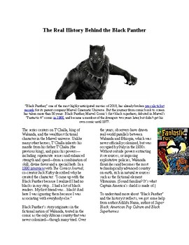 Preview of Info Reading Text - Black History Month: The Real History behind Black Panther