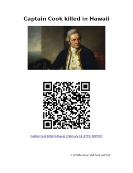 Preview of Info Reading Text - Captain Cook Killed in Hawaii (Digital)