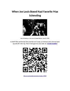 Preview of Info Reading Text - Famous Events: When Joe Louis Beat Max Schmeling (digital)