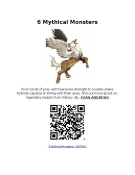 Preview of Info Reading Text - Halloween: 6 Mythical Monsters (digitial)