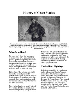 Preview of Info Reading Text - Halloween: The History of Ghost Stories (no prep/sub plan)