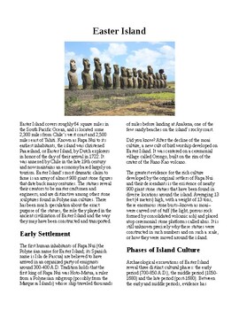 Preview of Info Reading Text - Weird Histroy: Easter Island Mysteries