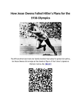 Preview of Info Reading Text - How Jesse Owens Foiled Hitler's 1936 Olympic Plans Digital