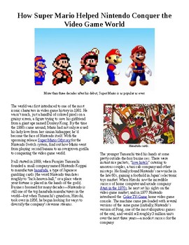 Preview of Info Reading Text - How Mario Conquered the Video Game World (no prep/sub plans)