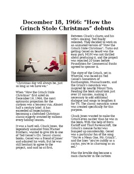 Preview of Info Reading Text - "How the Grinch Stole Christmas" Debuts
