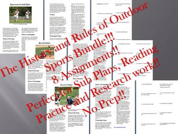 Preview of Info Reading Text - Physical Education: Outdoor Sports Bundle!!
