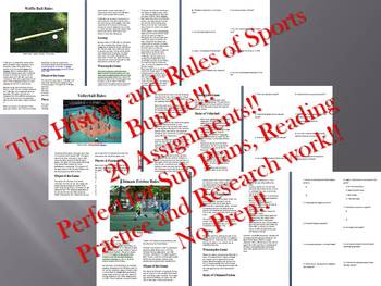 Preview of Physical Education: The History and Rules of Sports Bundle!! Distance Learning