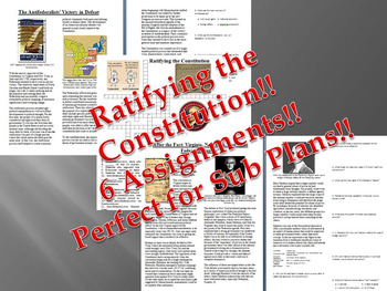 Preview of Info Reading Text - Ratifying the Constitution Bundle (no prep/sub plans)
