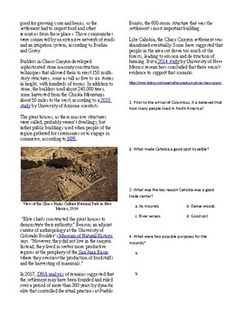 Info Reading Text The Ancient Americas Cahokia and Chaco Canyon