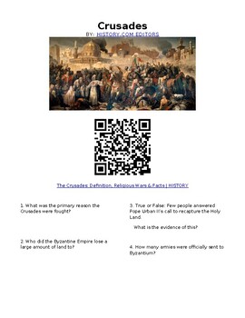 Preview of Info Reading Text - The Crusades (Digital)