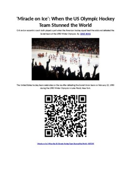 Preview of Info Reading Text - The "Miracle on Ice": The US beats the USSR (digital)