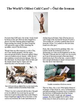 Preview of Info Reading Text - The World's Oldest Cold Case? The Murder of Otzi the Iceman