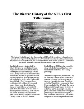 The Bizarre History of the NFL's First Title Game