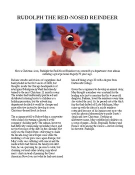 Preview of Info Reading Text/Vocab - Christmas: Rudolph the Red Nosed Reindeer (no prep)